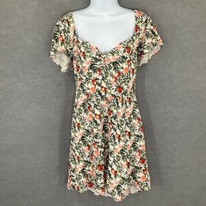 Abercrombie & Fitch Floral Print Sweetheart Neckline Mini Dress Sz M Bohemian